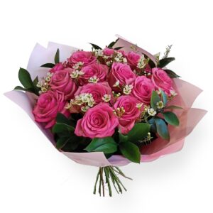 Bukiet różowych róż "Różana rapsodia" - Kwiaciarnia KWIATOSTACJA Kraków